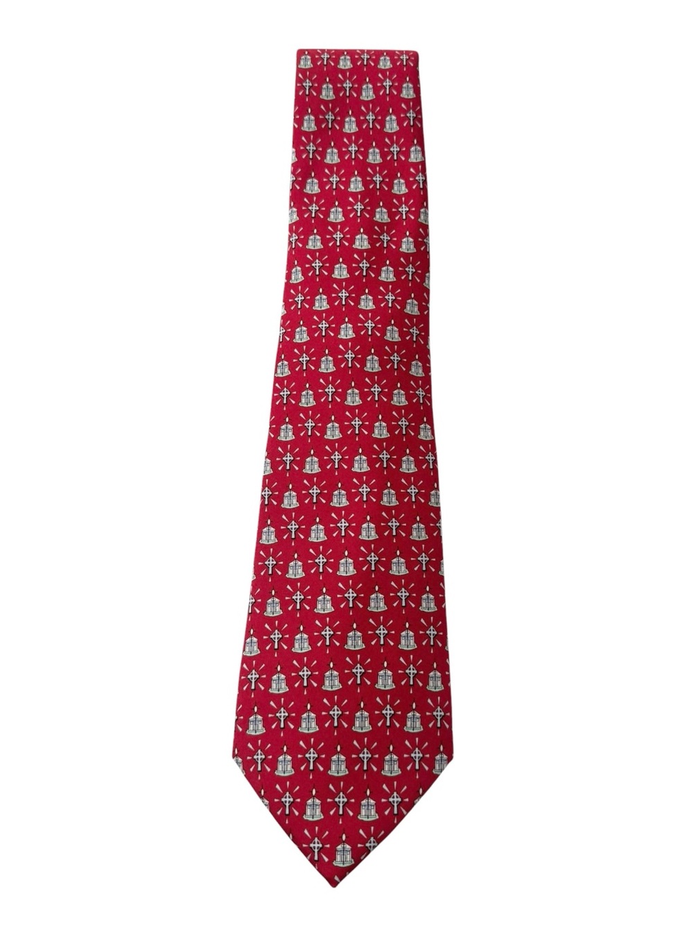 Vineyard Vines Custom Red Silk Tie Church Religious Radiant Cross